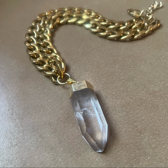Jewelry - 💎 Quartz crystal chunky curb chain necklace